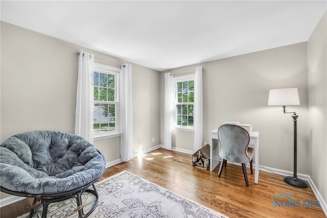 524 Sutton Pl, Findlay, OH 45840 - living area featuring healthy amount of natural light, wood finished floors, and baseboards