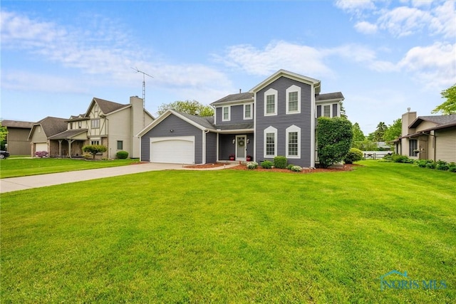 117 Freedom Ln, Waterville, OH 43566 - view of front facade with driveway, a garage, a front yard, and a residential view