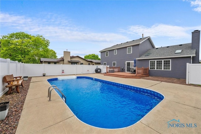 117 Freedom Ln, Waterville, OH 43566 - view of swimming pool with a deck, a fenced backyard, and a patio area
