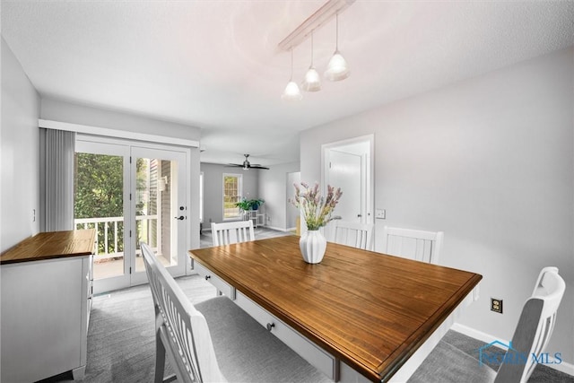 117 Freedom Ln, Waterville, OH 43566 - carpeted dining room with a ceiling fan and baseboards