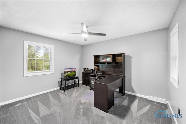 117 Freedom Ln, Waterville, OH 43566 - carpeted office with a ceiling fan and baseboards