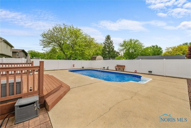 117 Freedom Ln, Waterville, OH 43566 - view of pool featuring a fenced backyard, a deck, and a patio area