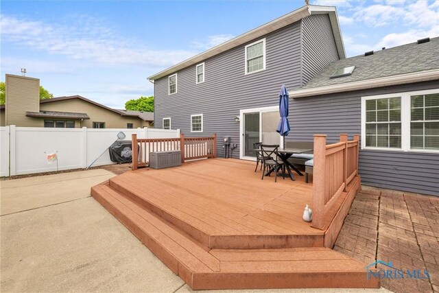 117 Freedom Ln, Waterville, OH 43566 - wooden deck with outdoor dining space