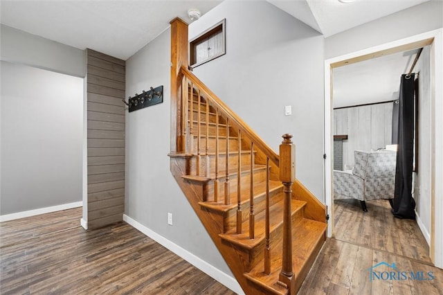 13914 Devils Hole Rd, Bowling Green, OH 43402 - staircase featuring wood finished floors and baseboards