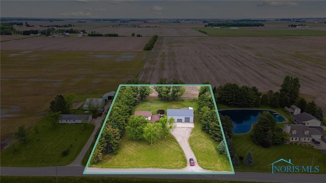 13914 Devils Hole Rd, Bowling Green, OH 43402 - aerial view of sparsely populated area with property parcel outlined and a nearby body of water