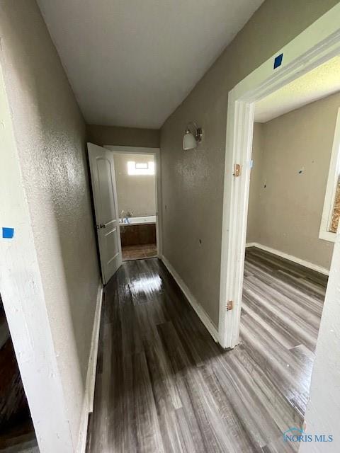 821 Vinton St, Toledo, OH 43609 - corridor with wood finished floors and baseboards