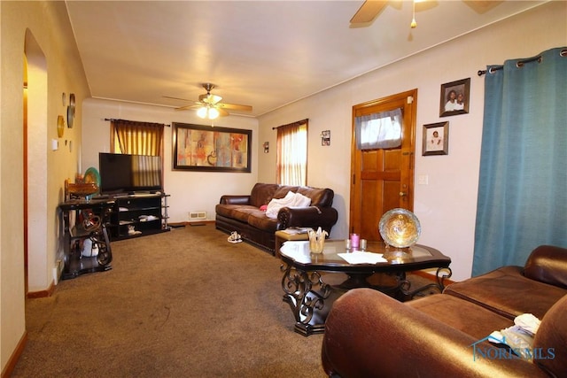 905 Eleanor Ave, Toledo, OH 43612 - living room with ceiling fan and carpet flooring
