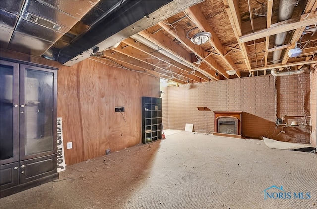 7195 Twin Lakes Rd, Perrysburg, OH 43551 - unfinished basement featuring a brick fireplace