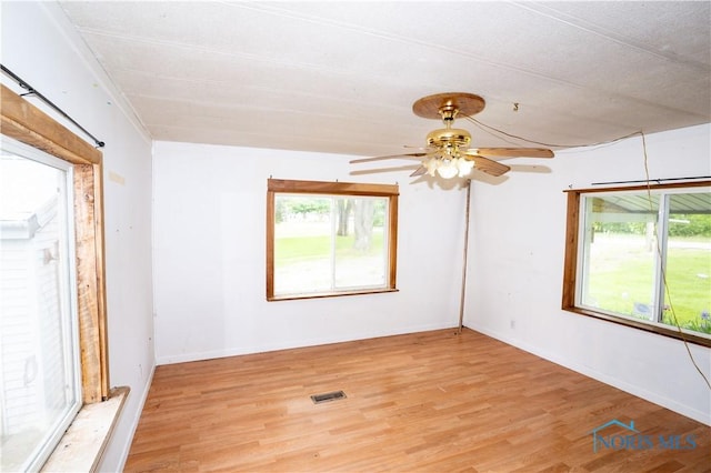 28916 Blanchard Rd, Defiance, OH 43512 - unfurnished room featuring plenty of natural light, light wood finished floors, and a ceiling fan
