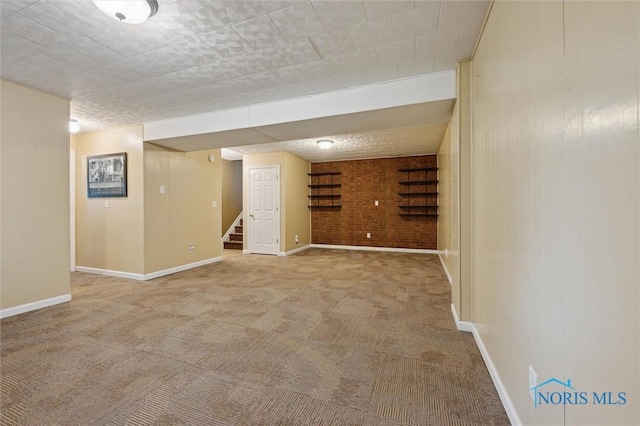 3480 Circle Dr, Delta, OH 43515 - finished below grade area featuring stairway, carpet, and baseboards