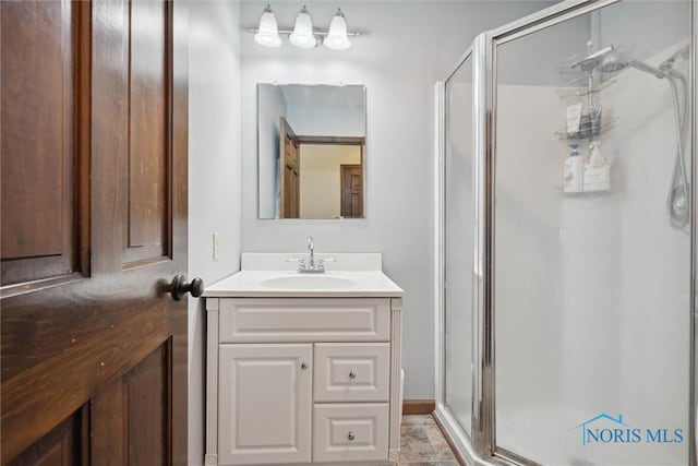 219 Illinois Dr, Bryan, OH 43506 - bathroom featuring a stall shower and vanity