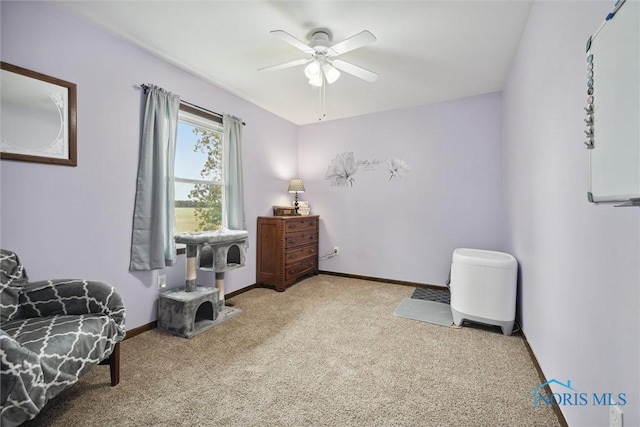 219 Illinois Dr, Bryan, OH 43506 - sitting room with a ceiling fan, carpet flooring, and baseboards