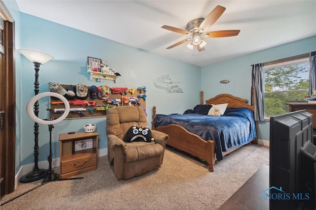 219 Illinois Dr, Bryan, OH 43506 - carpeted bedroom featuring ceiling fan and baseboards