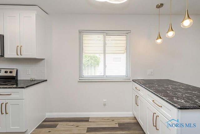 1048 Richland St, Maumee, OH 43537 - kitchen featuring tasteful backsplash, white cabinets, wood finished floors, dark stone counters, and a peninsula