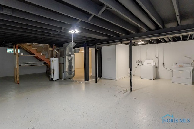 1048 Richland St, Maumee, OH 43537 - finished below grade area with water heater, stairs, and heating unit