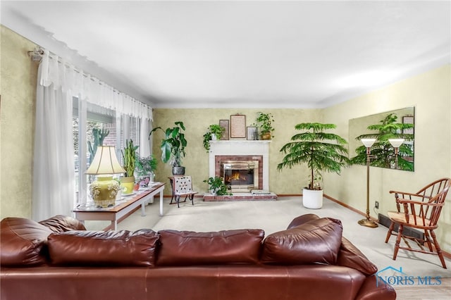 2742 Sandalwood Ave, Toledo, OH 43614 - living area featuring a glass covered fireplace and carpet flooring