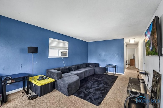 2146 Alvin St, Toledo, OH 43607 - living area with carpet flooring, baseboards, and cooling unit