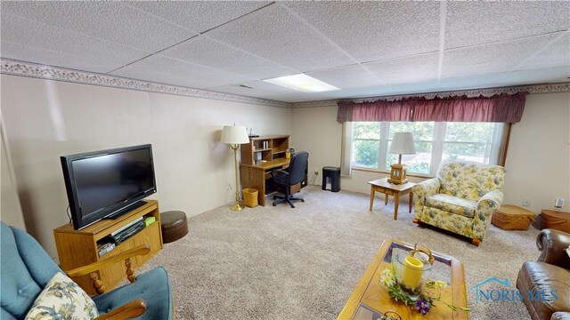 1501 Tiffin Rd, Fremont, OH 43420 - carpeted living room featuring a desk