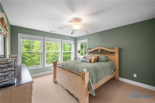 1860 Watermill Ln, Perrysburg, OH 43551 - bedroom with baseboards, light carpet, and ceiling fan