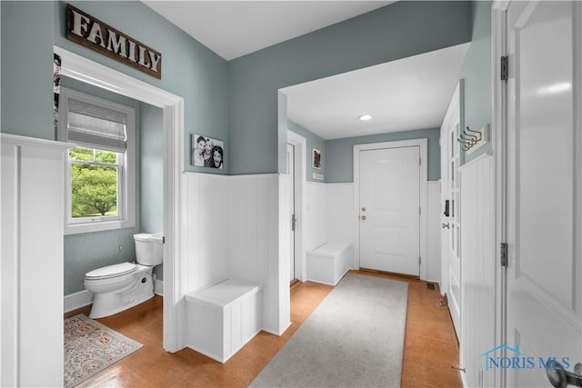 1860 Watermill Ln, Perrysburg, OH 43551 - hallway with wainscoting and recessed lighting
