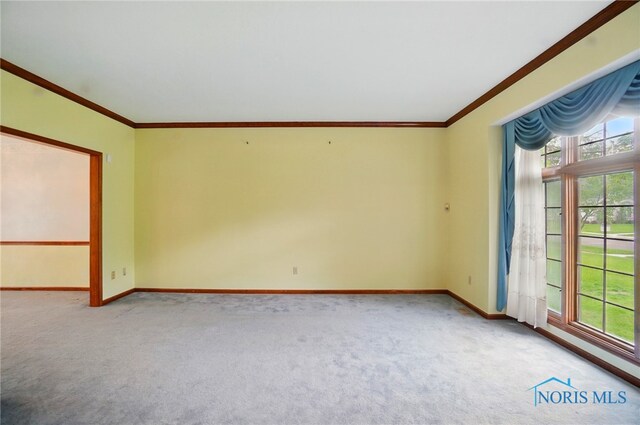 4820 Olde Meadow Ln, Sylvania, OH 43560 - unfurnished room with carpet flooring, ornamental molding, and baseboards
