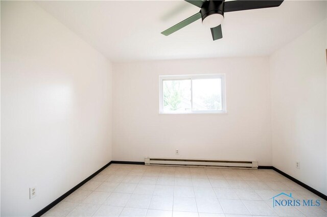 1621 Acorn Dr, Toledo, OH 43615 - unfurnished room featuring a baseboard radiator and a ceiling fan