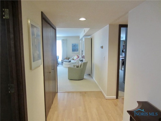 4343 W Bancroft St Unit 2D, Toledo, OH 43615 - hallway with light wood-type flooring, recessed lighting, and baseboards