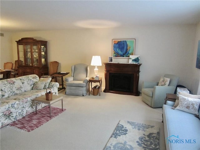 4343 W Bancroft St Unit 2D, Toledo, OH 43615 - living room with carpet floors and a fireplace