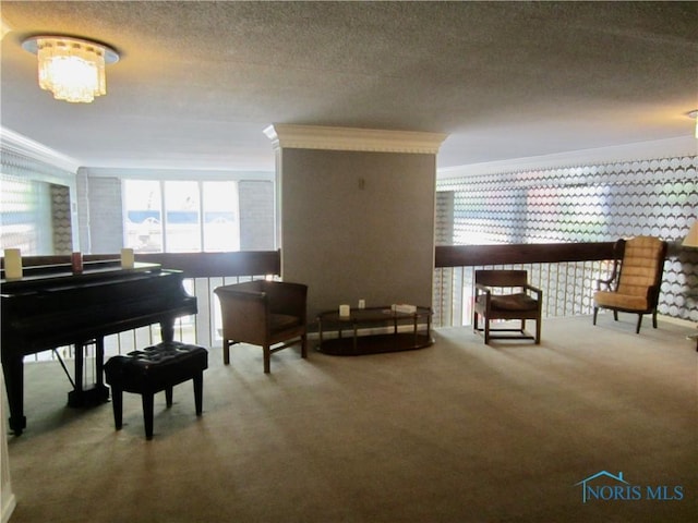 4343 W Bancroft St Unit 2D, Toledo, OH 43615 - sitting room featuring carpet flooring and crown molding