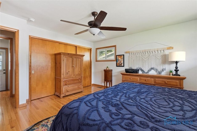 955 Westmont Ave, Napoleon, OH 43545 - bedroom with wood finished floors, a closet, and a ceiling fan