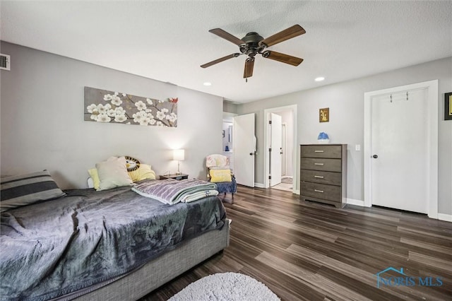 29674 E River Rd, Perrysburg, OH 43551 - bedroom with wood finished floors, recessed lighting, ceiling fan, and baseboards