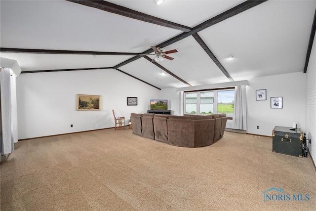 15819 County Road D, Wauseon, OH 43567 - living room with carpet flooring, a ceiling fan, and baseboards