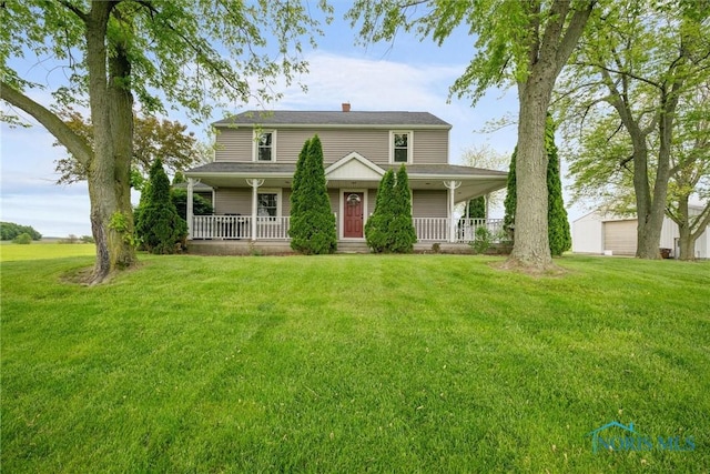 15819 County Road D, Wauseon, OH 43567 - view of front of property featuring covered porch and a front lawn