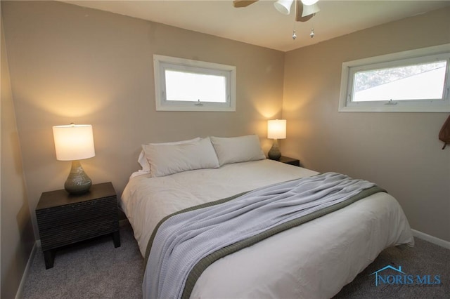 1133 Cuba St, Toledo, OH 43615 - carpeted bedroom with multiple windows, baseboards, and a ceiling fan