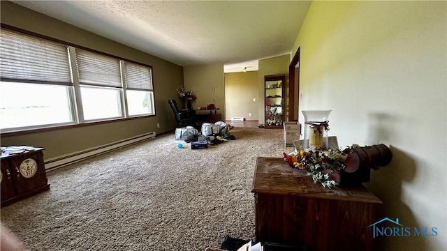 13926 Rd 154, Paulding, OH 45879 - carpeted living room with baseboard heating and baseboards