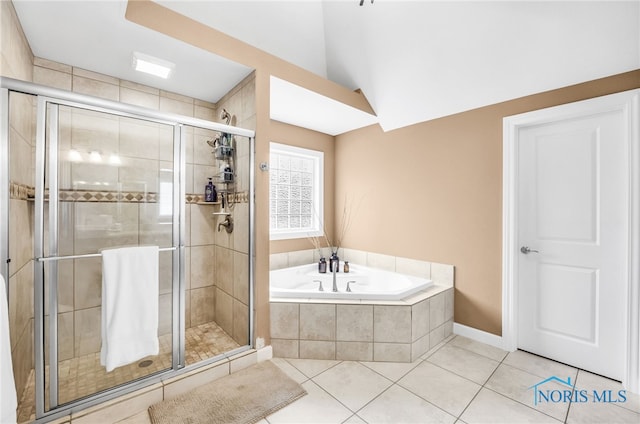 4360 Turtle Creek Dr, Perrysburg, OH 43551 - full bathroom with a garden tub, a shower stall, and tile patterned floors