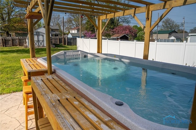 313 E Lynn St, Edgerton, OH 43517 - view of swimming pool with a pergola