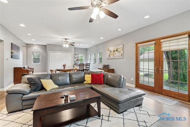 3127 Drummond Rd, Toledo, OH 43606 - living room with ceiling fan, light wood finished floors, healthy amount of natural light, and recessed lighting