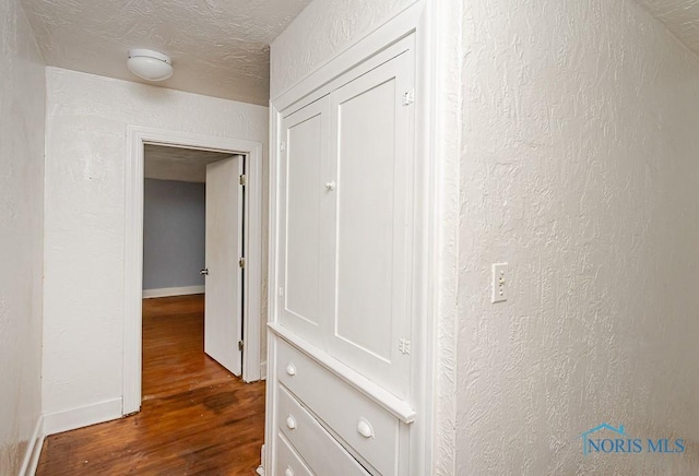 3819 Rushland Ave, Toledo, OH 43613 - hall featuring dark wood finished floors and a textured wall