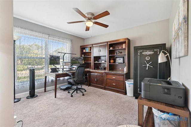 10 Hidden Village Ln, Holland, OH 43528 - office area with carpet and ceiling fan