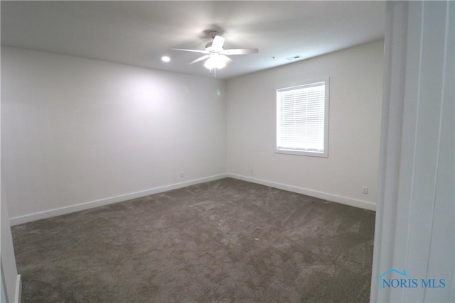 199 E Bridge Rd, Northwood, OH 43619 - spare room with ceiling fan, carpet, baseboards, and recessed lighting