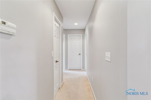 3112 Jacob Dr, Findlay, OH 45840 - hallway with baseboards, light carpet, and recessed lighting