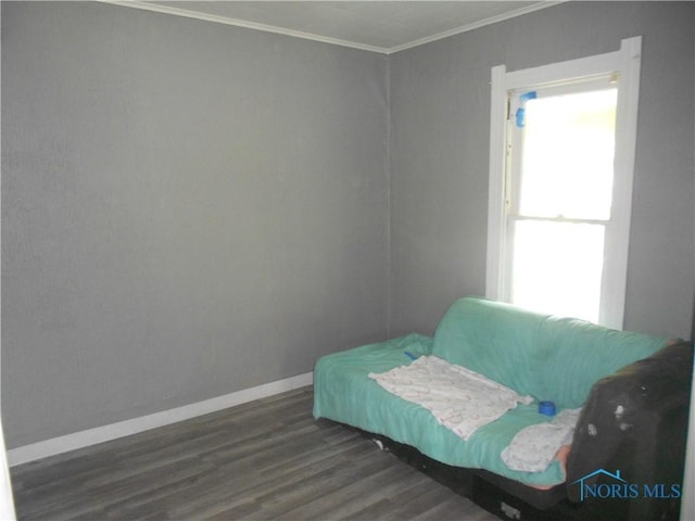 2815 Mulberry St, Toledo, OH 43608 - sitting room featuring ornamental molding, wood finished floors, and baseboards