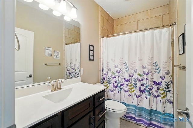 16187 Sugar Maple Ct, Findlay, OH 45840 - bathroom featuring toilet, vanity, and a shower with shower curtain