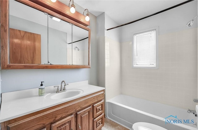 2101 Trailview Dr, Maumee, OH 43537 - full bathroom with vanity, shower / bath combination, and toilet
