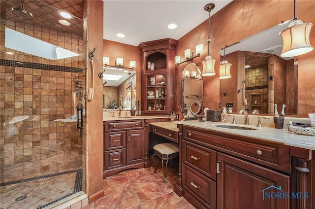 25840 W River Rd, Perrysburg, OH 43551 - full bathroom featuring a shower stall, vanity, and recessed lighting
