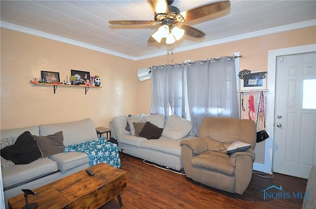 2617 York St, Toledo, OH 43605 - living room with crown molding, wood finished floors, and ceiling fan