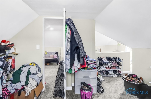 224 Elm St, Rossford, OH 43460 - additional living space with carpet flooring and vaulted ceiling