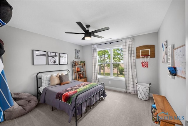 2914 Wingston Rd, North Baltimore, OH 45872 - carpeted bedroom featuring baseboards and ceiling fan