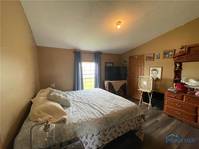 7774 Scott Rd, Edgerton, OH 43517 - bedroom with vaulted ceiling and dark wood-style floors